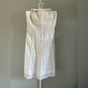 Ann Taylor White Strapless Dress
